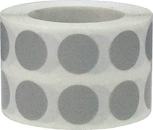 Grey Circle Dot Stickers, 1/2 Inch Round, 1000 Labels on a Roll