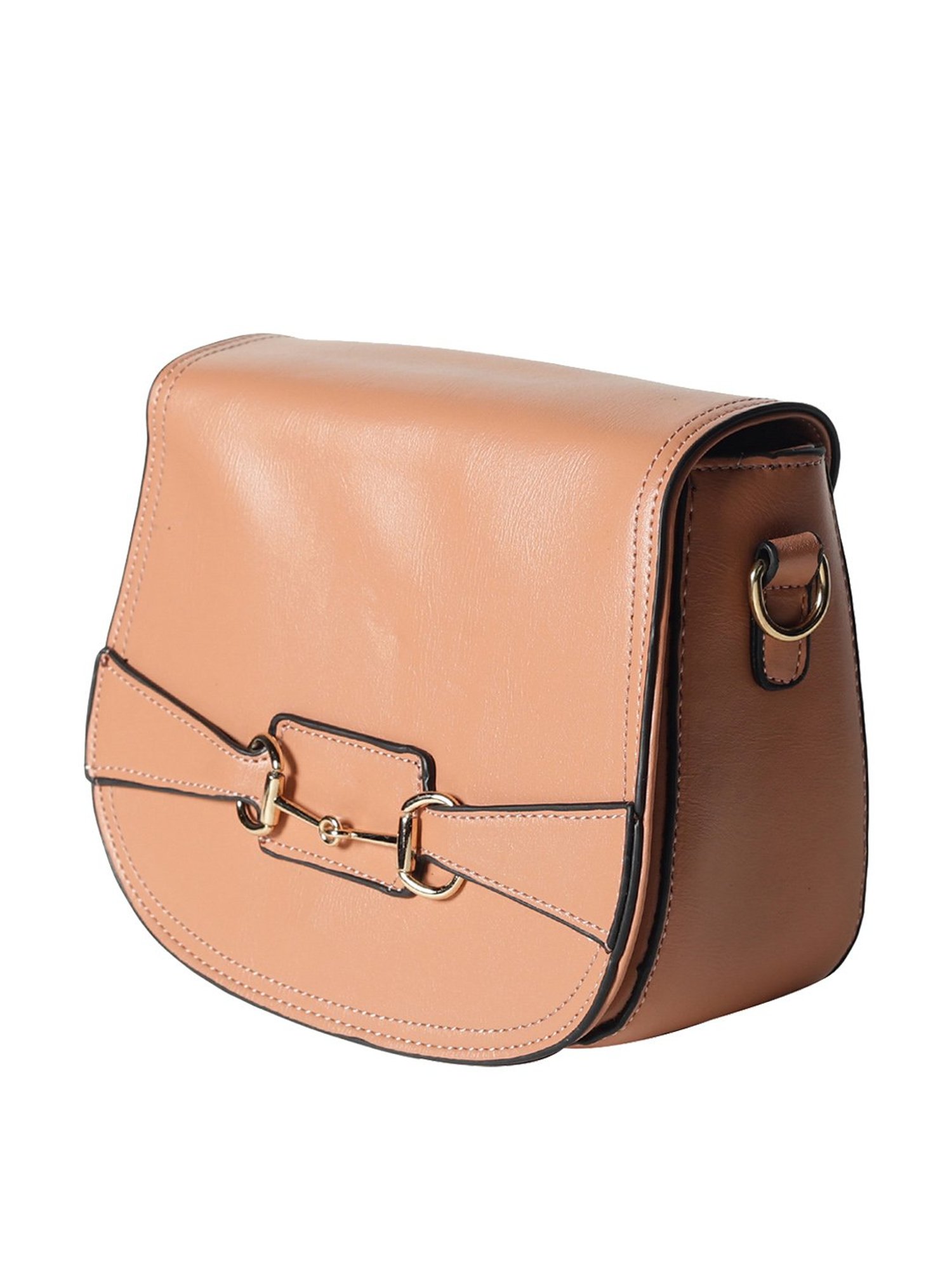 Crusset Peach Solid Small Sling Handbag