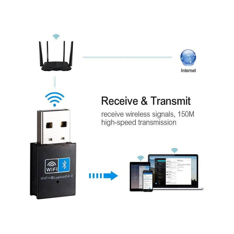 Wireless USB WI-FI Adapter Bluetooth 4.0 150Mbps 2.4Ghz Mini WiFi Antenna Computer wi-fi Network Card Receiver 802.11b/n/g