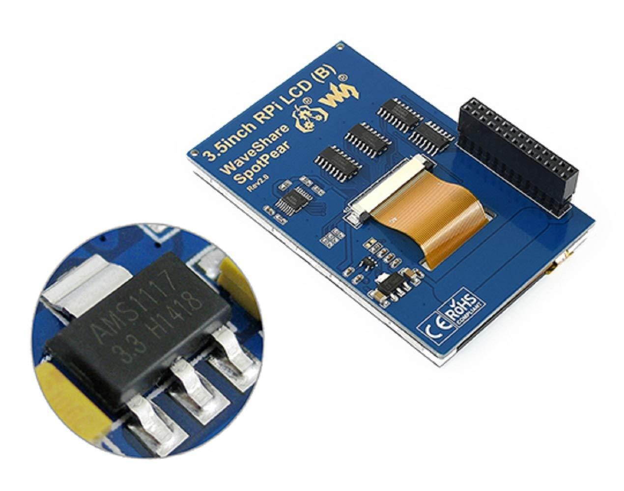 3.5 inch Resistive Touch Screen IPS LCD 480x320 Hardware Resolution XPT2046 Controller for Any Revision of Raspberry Pi (3B+/3B/2B/A+/B+)