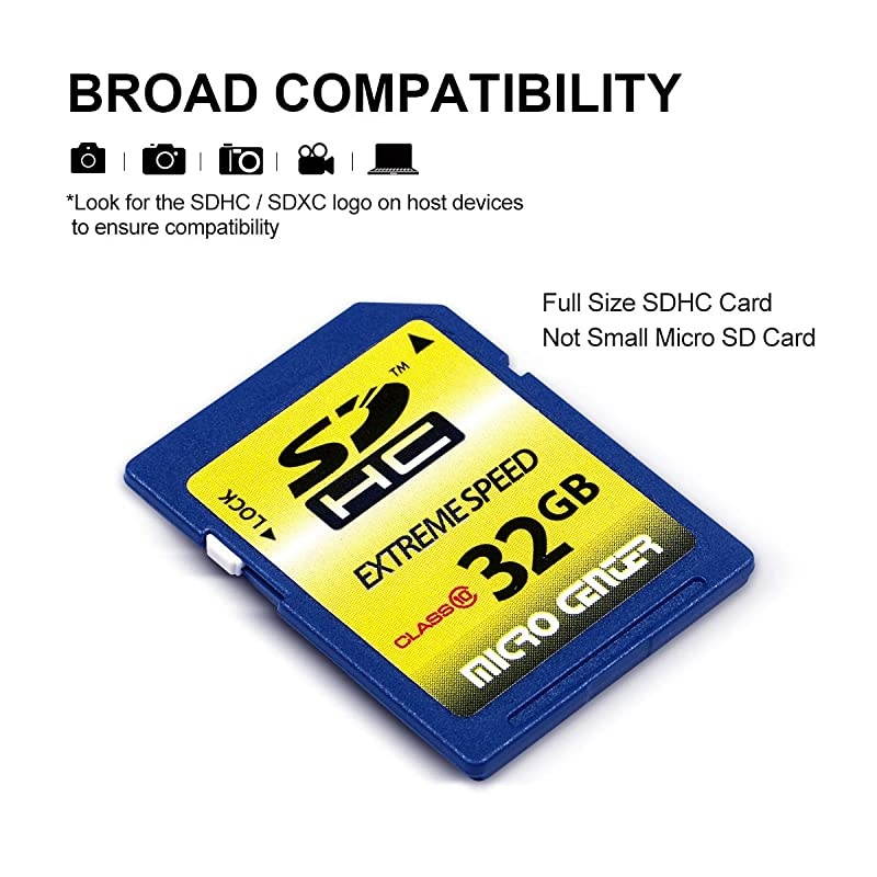 Center 32GB Class 10 SDHC Flash Memory Card SD Card 2 Pack