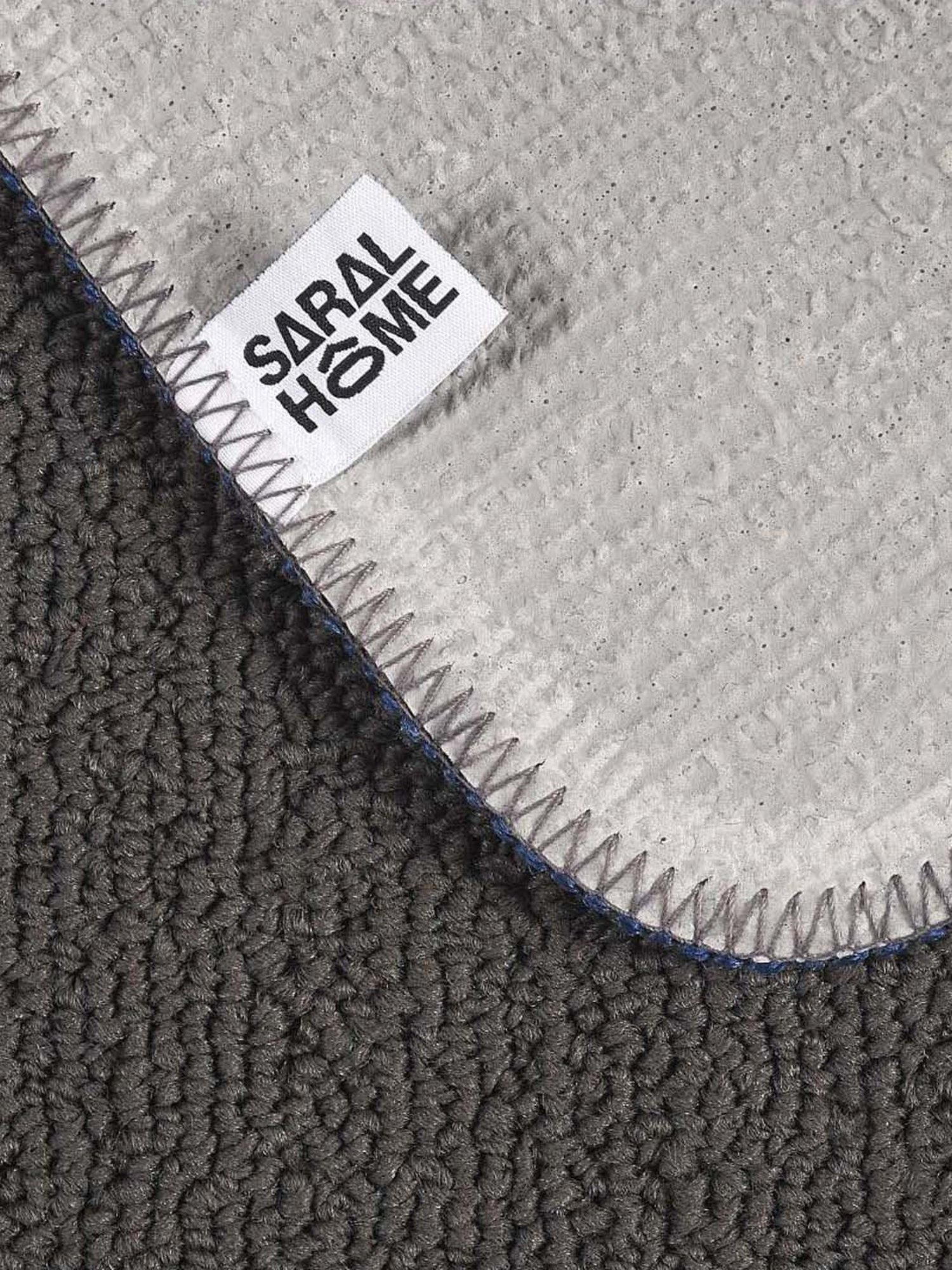 Saral Home Grey & Navy Polypropylene Medium Antiskid & Washable Power Carpet