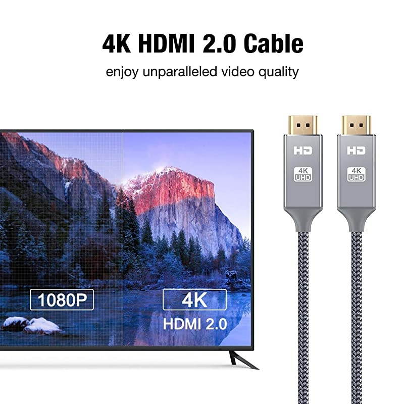4K HDMI Cable  HDMI Cord 35 feet HDMI to HDMI Top Series Supports 4K60HZ 1080p FullHD UHD Ultra HD 3D High Speed HDMI to HDMI Compatible UHD TV Bluray PS43 Monitor