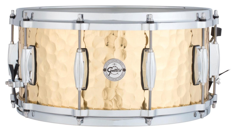 gretsch drums full range series s16514brh 6.5x14" hammered brass snare drum