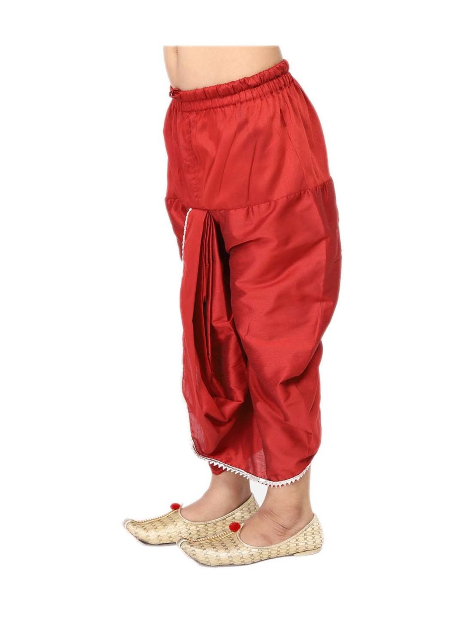 VASTRAMAY Kids Maroon Regular Fit Dhoti