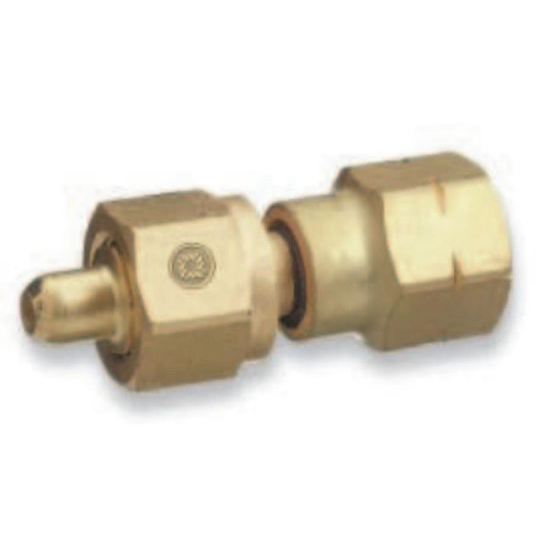 Western Enterprises 808 CGA-350 Hydrogen - CGA-580 Nitrogen Brass Cylinder Adaptor