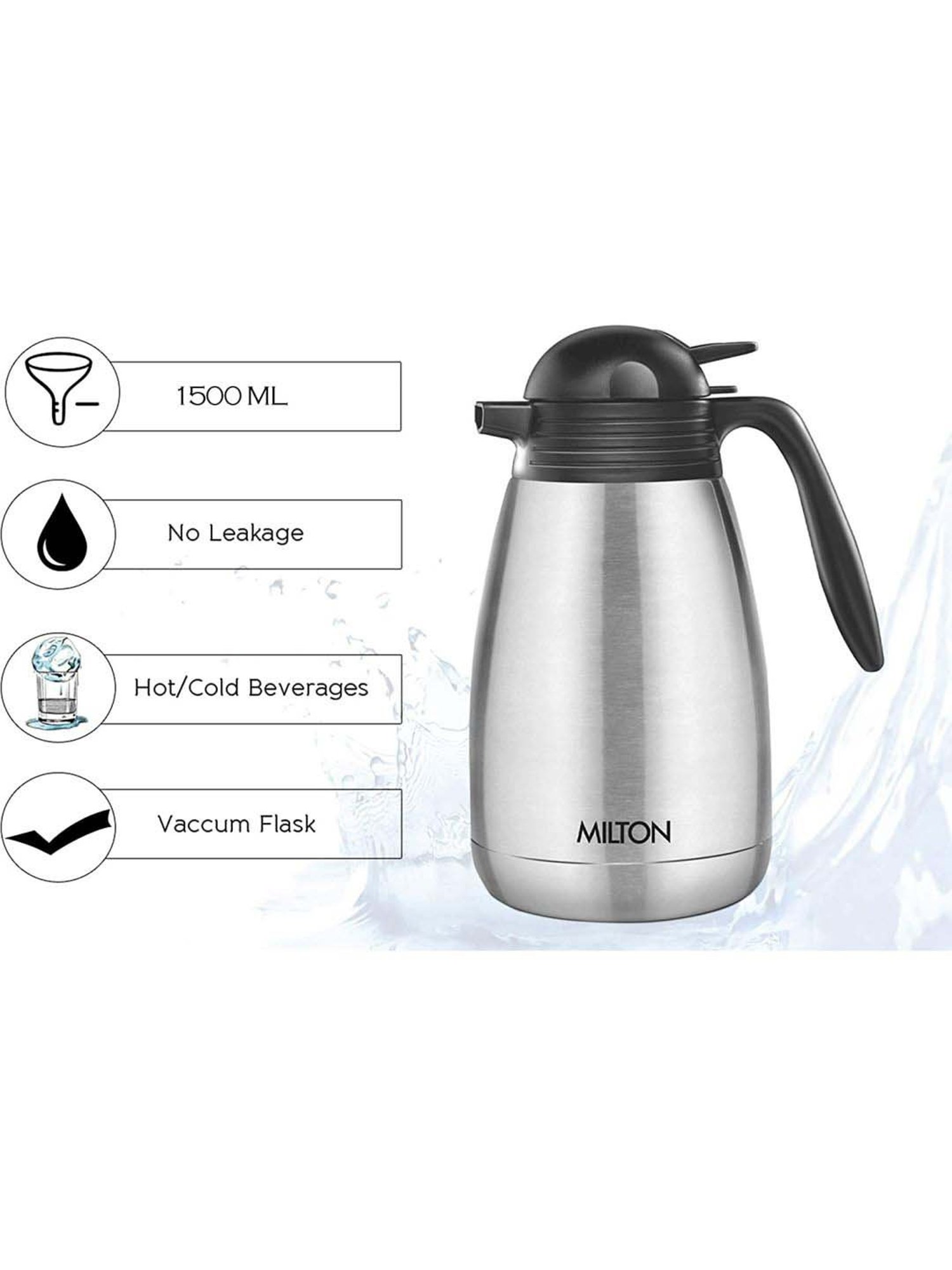 Milton Silver Stainless Steel Thermal Carafe (1500 ml) - Set of 1