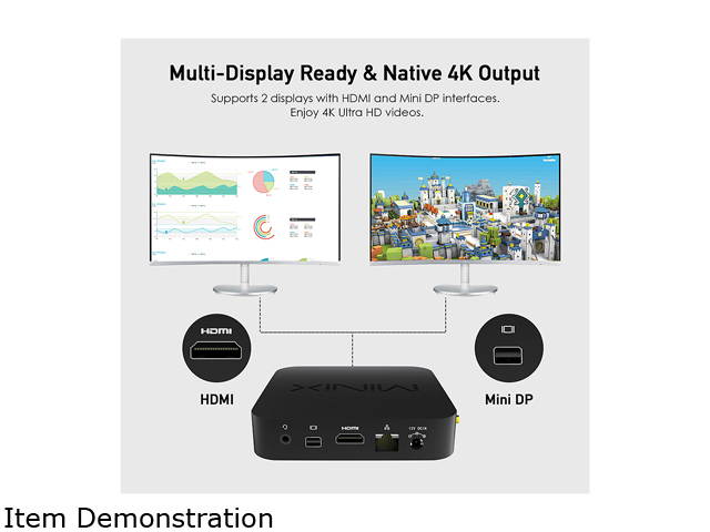MINIX NEO Z83-4 Plus, Intel Cherry Trail Fanless Mini PC Windows 10 Pro (64-bit) [Intel X5-Z8350 / 4GB / 64GB / Dual-Band Wi-Fi / Gigabit Ethernet / Dual Output/4K]
