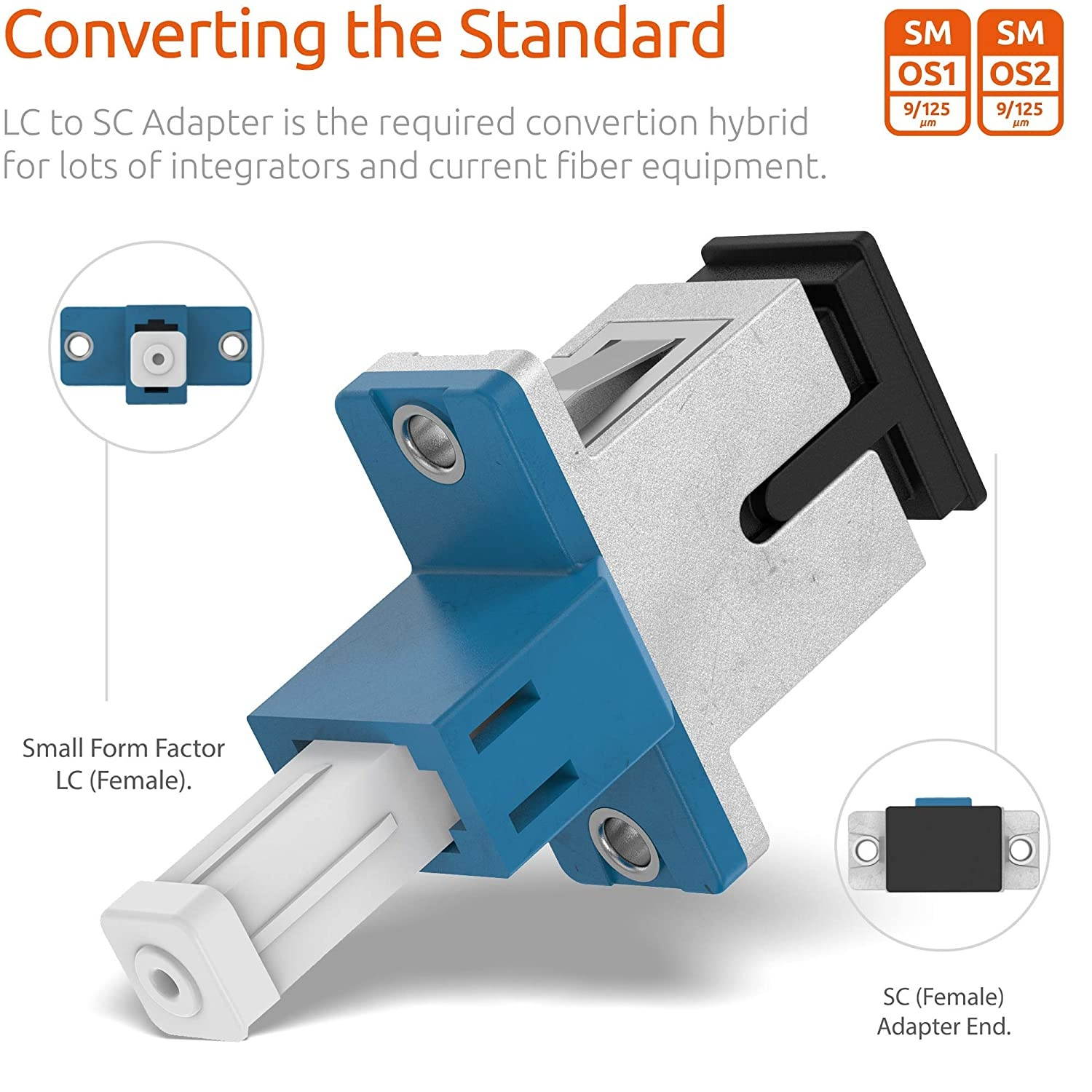 Monoprice OM4 Fiber Optic Cable - 15m (Meter) - LC/UPC-SC/UPC, Multi Mode, Duplex, 50/125 Type, 2.0mm, PVC