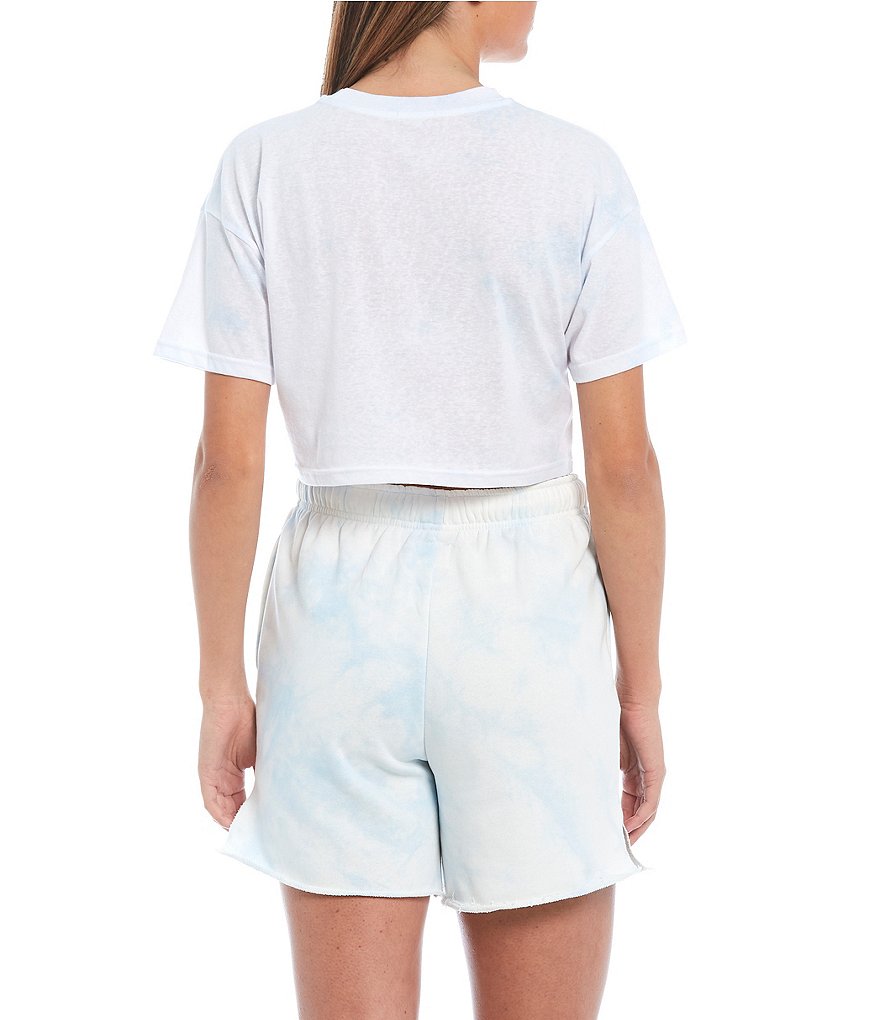 NIA Knit Tie Dye Cropped Crew Neck Coordinating Tee