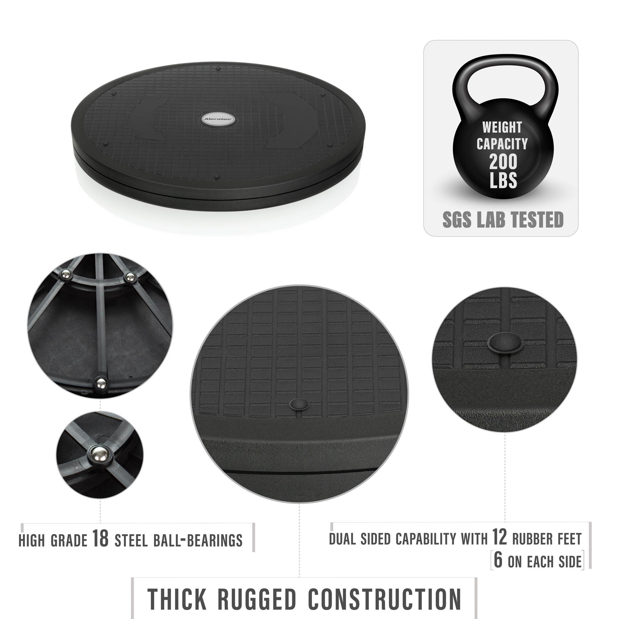 Aleratec 12-Inch Heavy Duty Swivel Rotating Stand