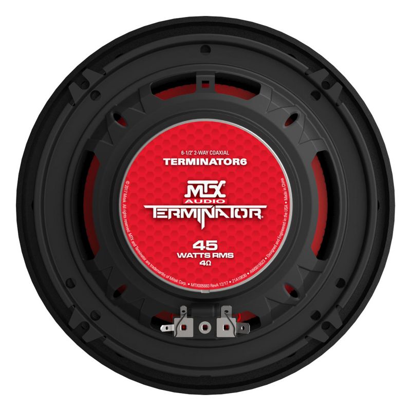 MTX Terminator6 45 Watt RMS 2 Way Polypropylene Coaxial Car Speakers, Pair (4 Pack)