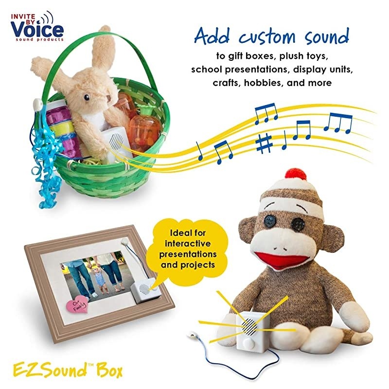 Box 10 inch Extension Play Button for Stuffed Animals Craft Projects School Presentations Hobbies Personalized Items Model Trains etc 200 seconds Rerecordable thru Audio Port