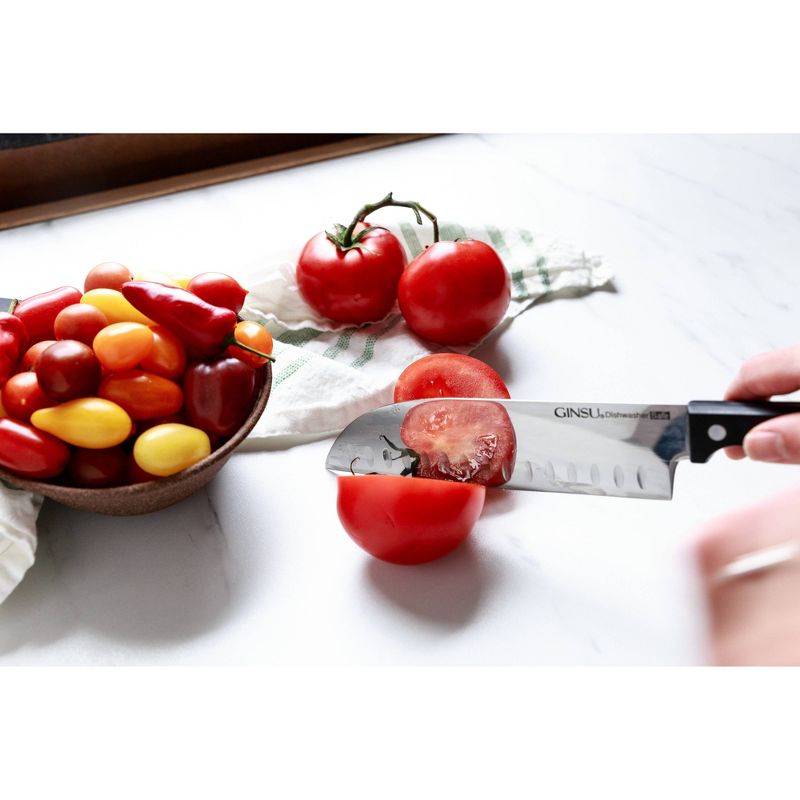 Ginsu Kiso Dishwasher Safe 14pc Knife Block Set Natural with Black Handles