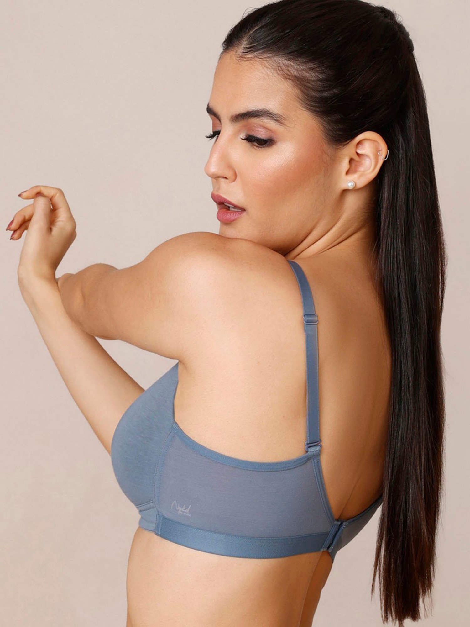 Nykd By Nykaa Breathe Cotton Triangle T-Shirt Bra - Padded, Wireless, 3/4Th Coverage - Nyb003