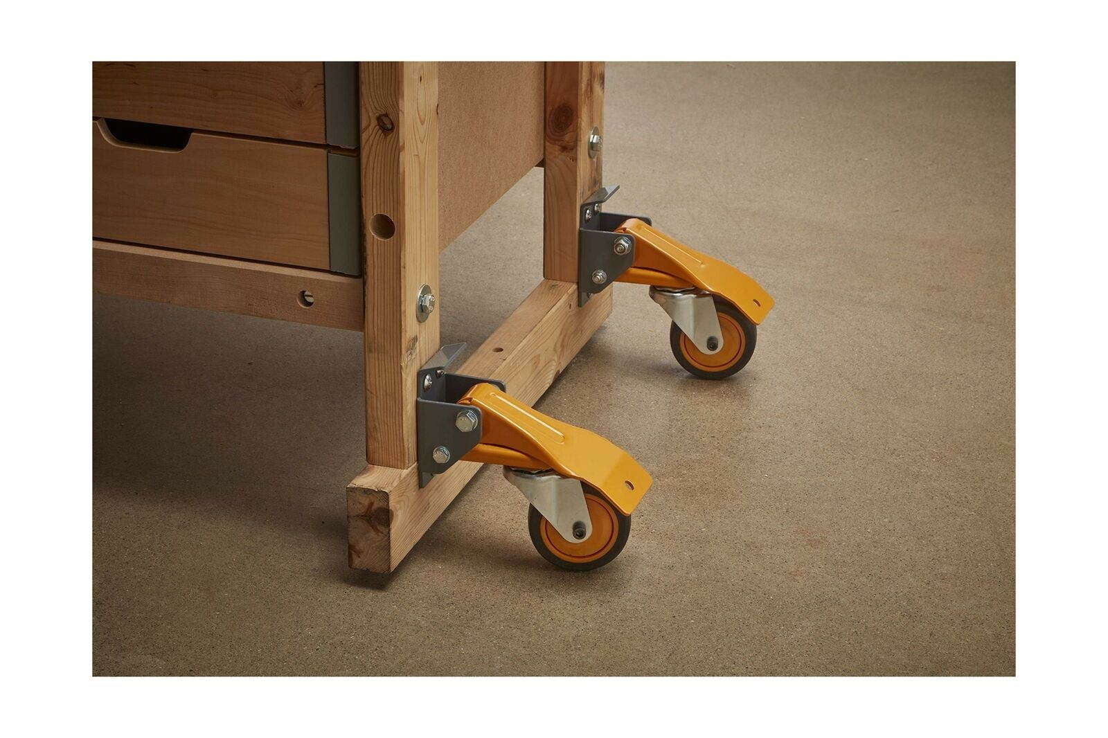 Bora Heavy Duty Workbench 4-Caster Set for Workshop Mobility; Swivel, Locking...