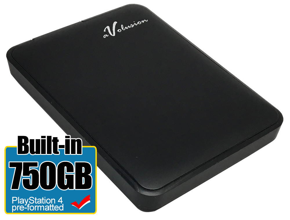 Avolusion 750GB USB 3.0 Portable External PS4 Hard Drive (PS4 Pre-Formatted) HD250U3-Z1 - Retail w/2 Year Warranty
