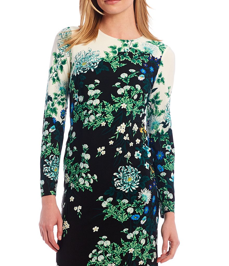 Maggy London Floral Print Matte Jersey Sheath Dress