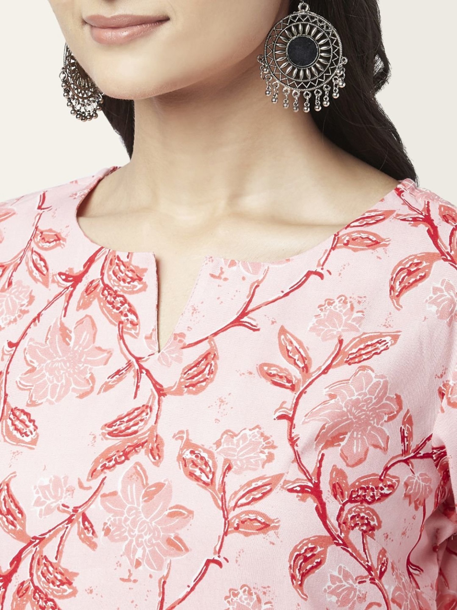 Rangmanch by Pantaloons Coral Floral Print Kurta Palazzo Set