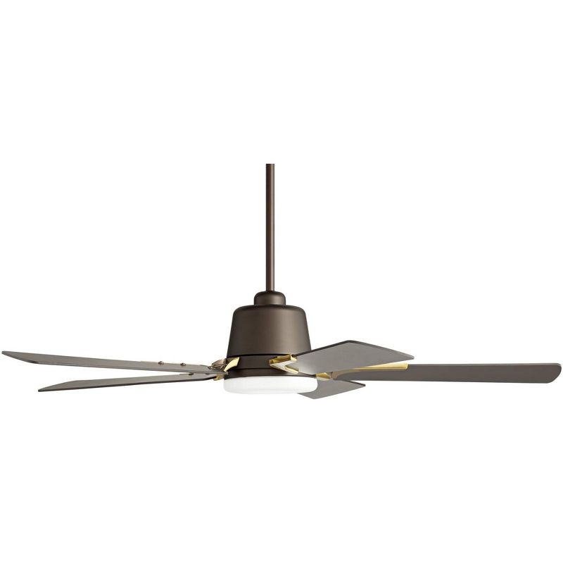 54" Casa Vieja Ceiling Fan with Light LED Dimmable Remote Bronze Soft Brass Opal Etched Glass Living Room Kitchen Bedroom Family
