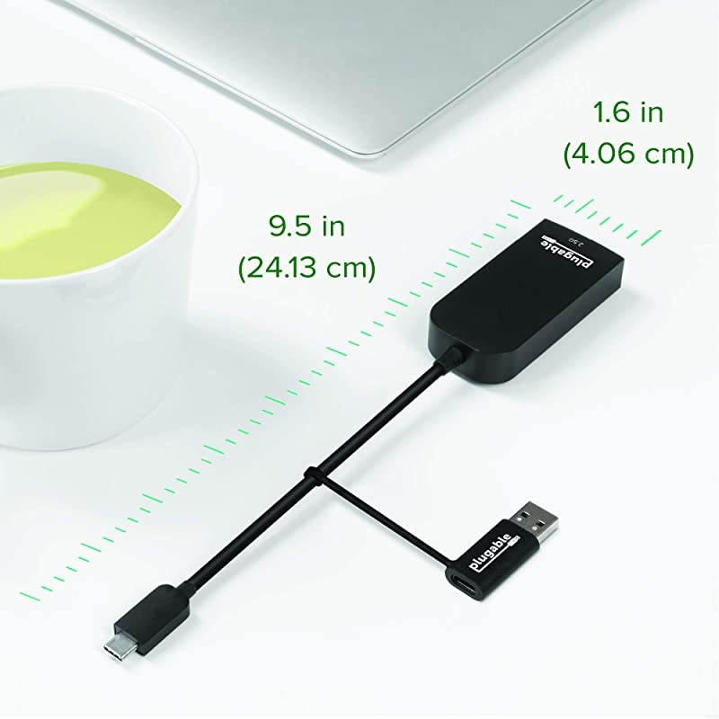 2.5G USB C and USB to Ethernet Adapter, 2-in-1 Adapter Compatible with USB C/Thunderbolt 3 or USB 3.0, USB-C to RJ45 2.5 Gigabit LAN Compatible with Mac and Windows