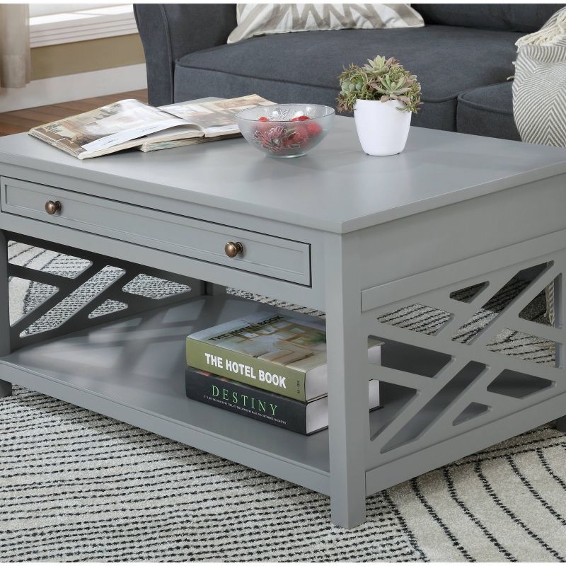 36" Middlebury Wood Coffee Table with Drawer Gray - Alaterre Furniture