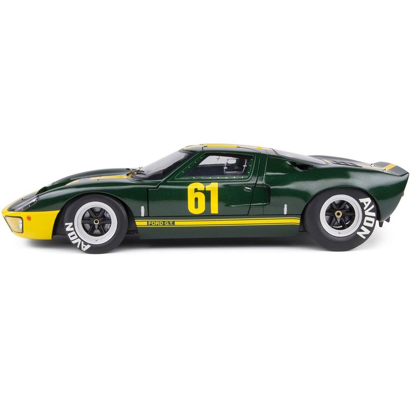 Ford GT40 Mk1 RHD #61 Racing Custom Green Metallic with Yellow Stripes "Competition" Series 1/18 Diecast Model Car by Solido