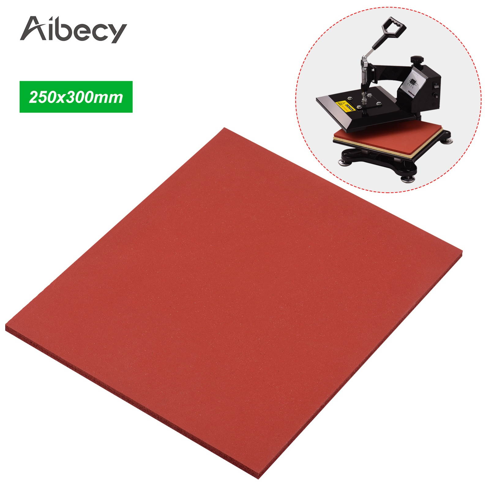 Aibecy 250*300*8mm Heat Pressing Mat Silicone Pad High Temperature Resistant Plate for Heat Press Machine T-Shirts Heat Transfer Sublimation