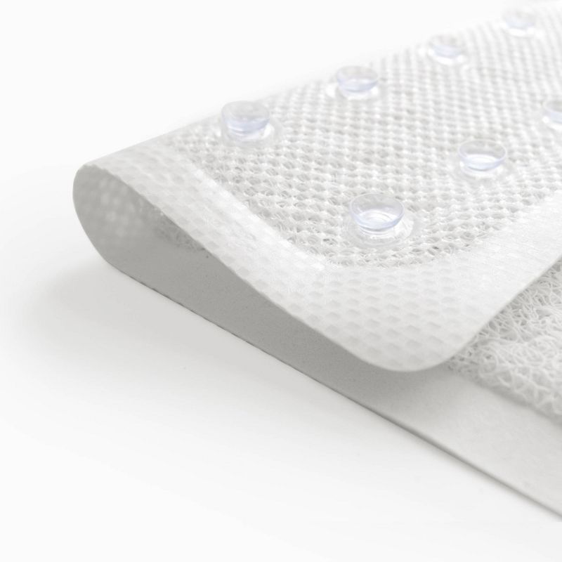 17"x29" Skid-Resistant Ultimate Loofah Tub Mat White - Zenna Home