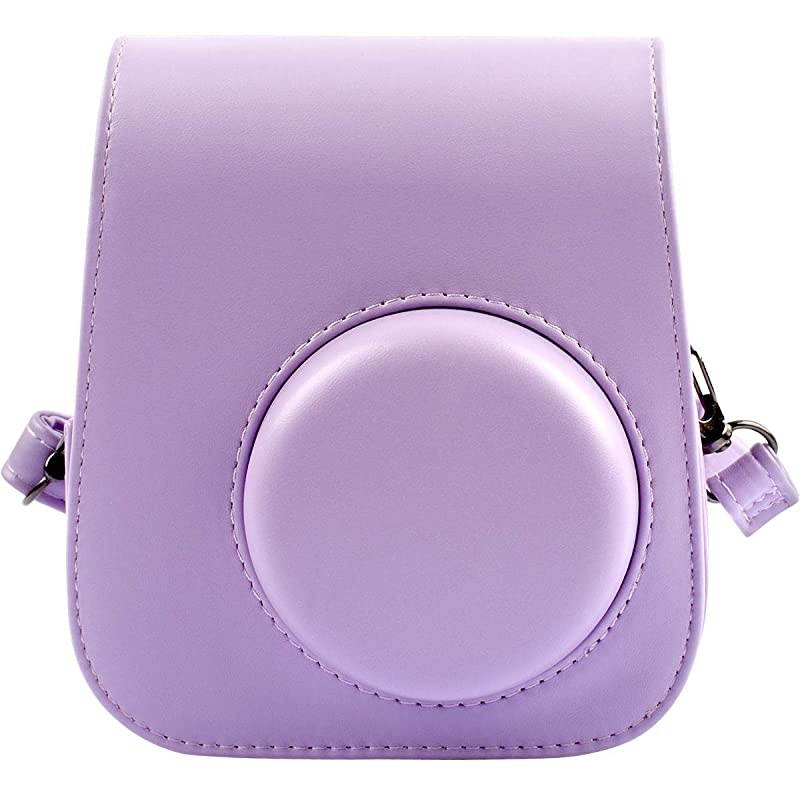 Portable Case Compatible with Fujifilm Instax Mini 11 Instant Camera with Accessories Pocket and Adjustable Strap. (Lilac Purple)