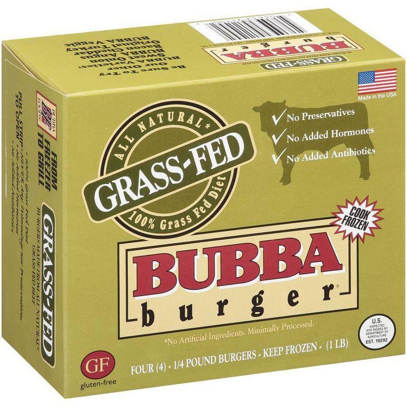 Bubba Burger Grassfed Beef Burgers - Frozen - 4oz