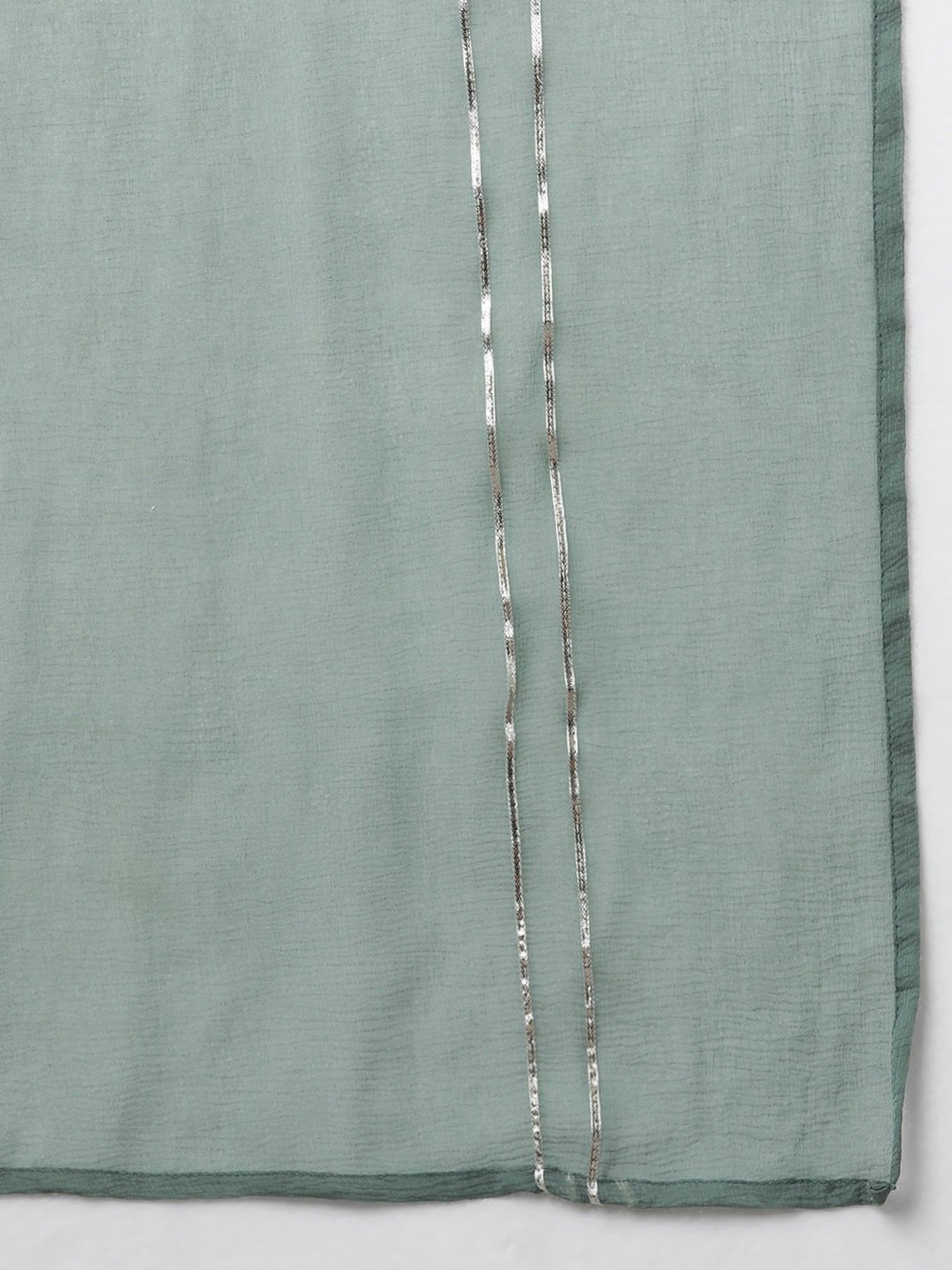 Vaamsi Teal Green Zari Work Kurta Pant Set With Dupatta