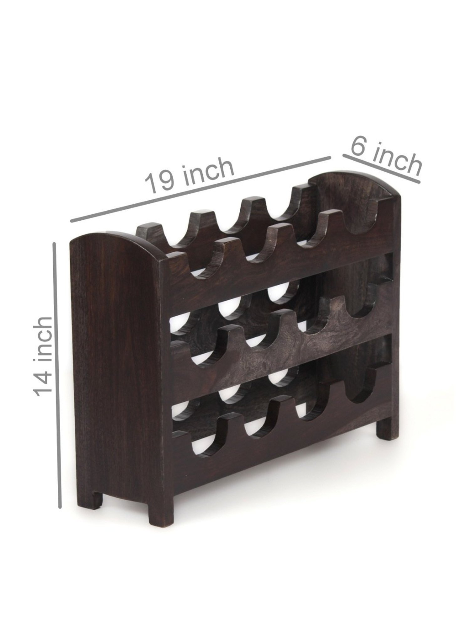 Ikiriya Kassel Dark Brown Wood Wine Rack