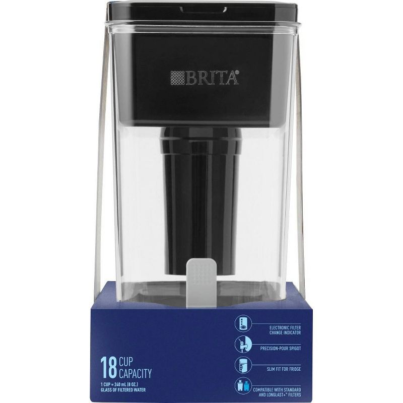 Brita Extra Large 18-Cup BPA Free UltraMax Water Dispenser with 1 Longlast Filter -Jet Black