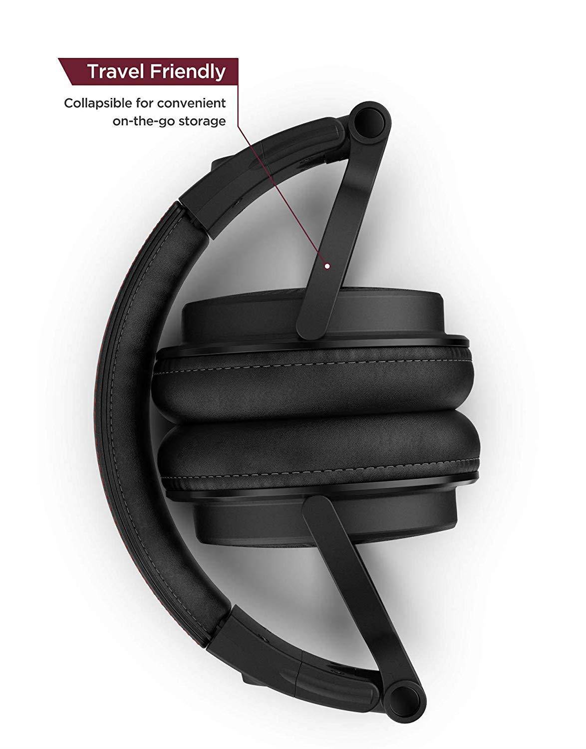 Thore Over Ear iPhone Headphones with Lightning Connector (Apple MFi Certified) &ndash; Closed Back Studio DJ Monitor Earphones (50mm Neodymium Drivers) (V200 Black/Red)