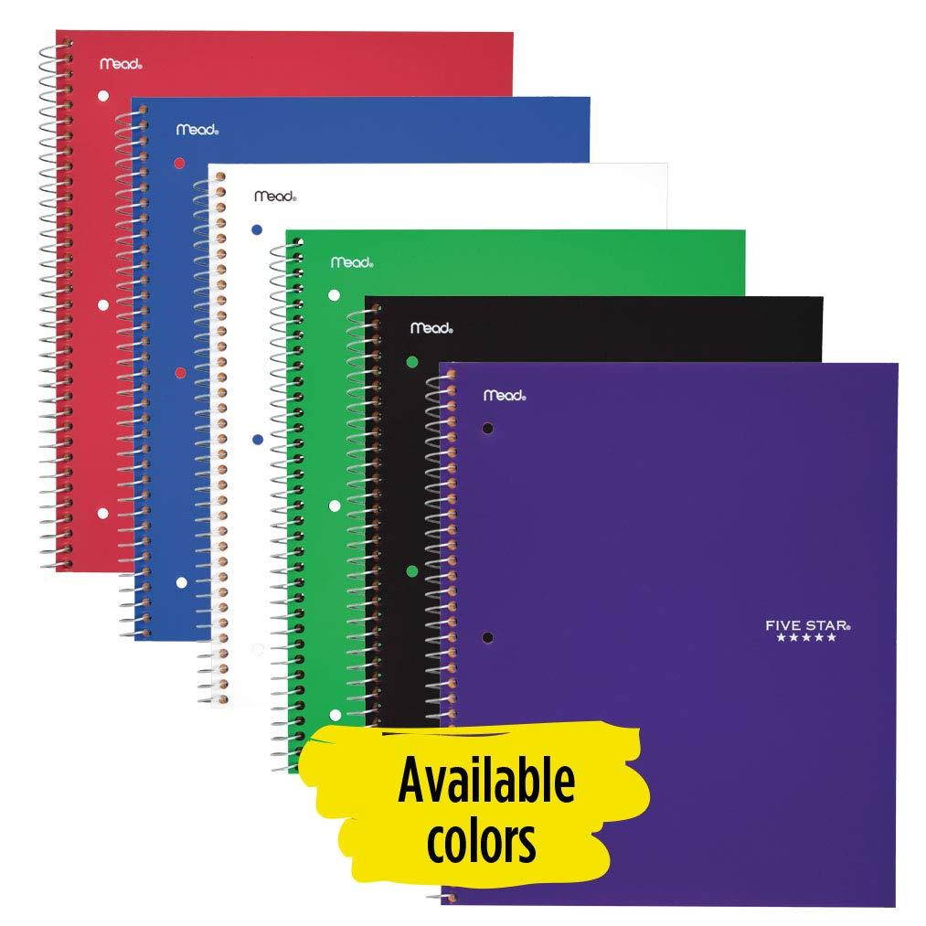 Five Star Spiral Notebook, 1 Subject, Wide Ruled Paper, 100 Sheets, 10-1/2" x 8", Purple (72351)