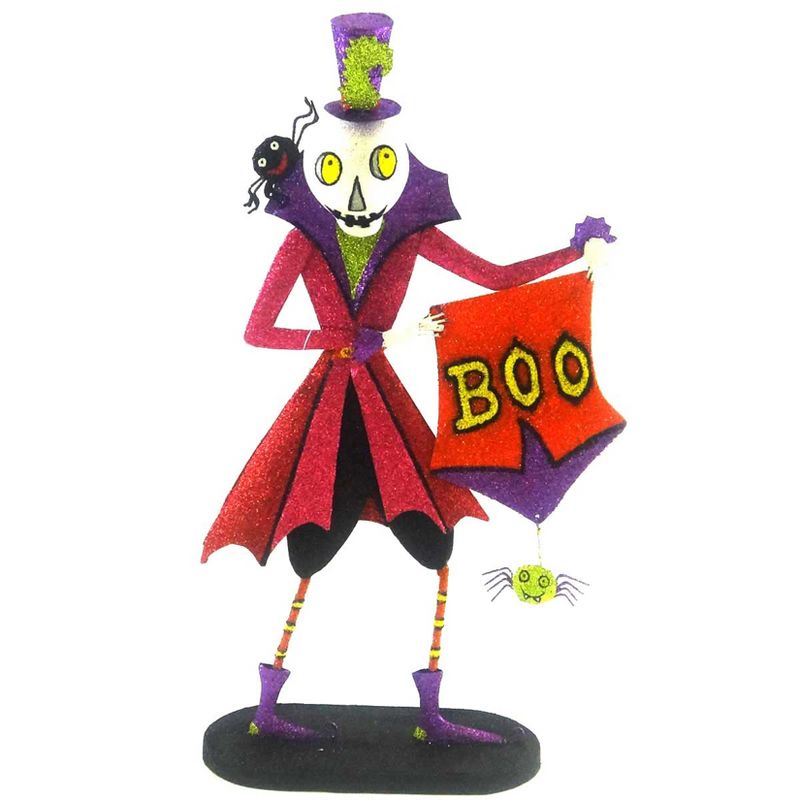 Halloween Booville Skeleton Spiders Boo Sign  -  Decorative Figurines