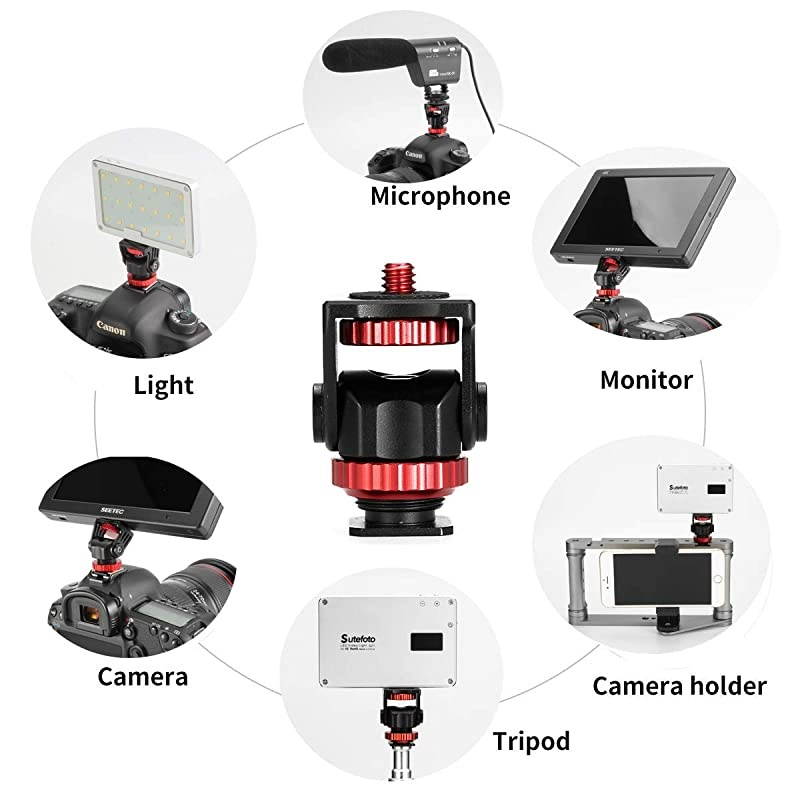 Q5 Camera Monitor Holder Mount Arm Cold Shoe Adapter for Camera LED Video Light Cameras Camcorders Smartphone Gopro Tripod Microphone