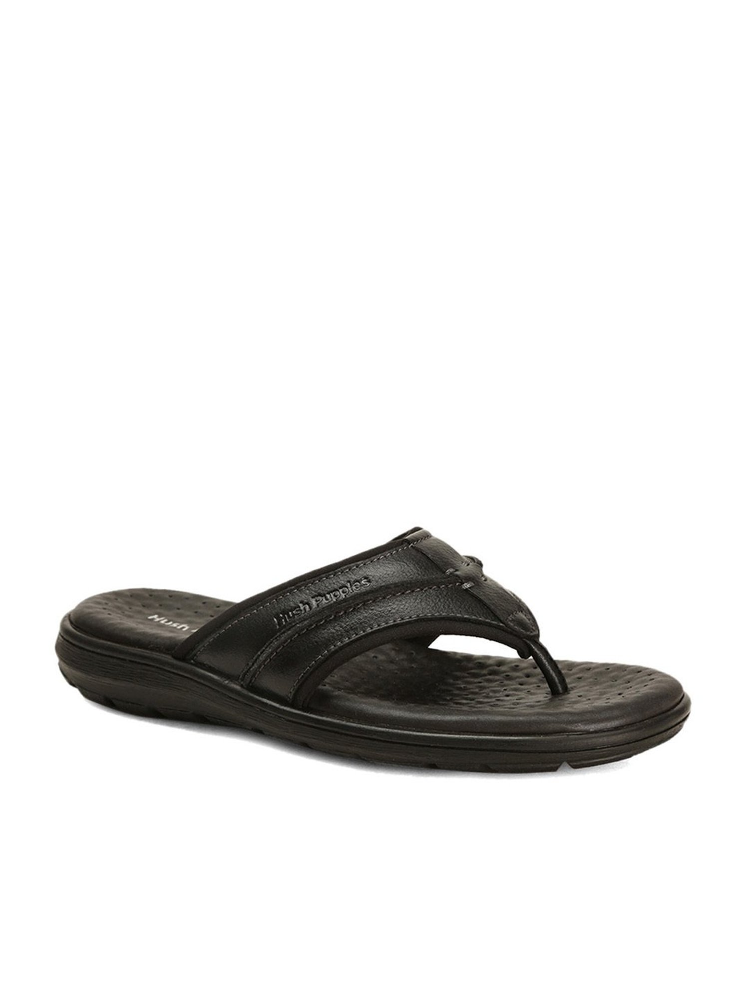 Hush Puppies by Bata Men's Coal Black Thong Sandals
