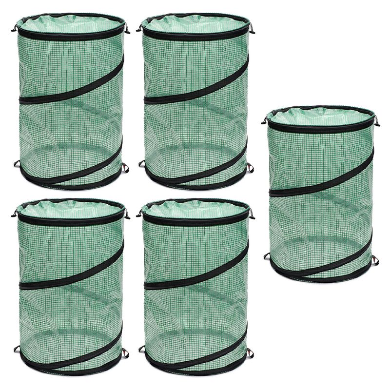 NuVue 24046 24 x 16 Inch Diam Zippered Vent Spring Up Garden Backyard Greenhouse w/ 2 Stakes, Green (5 Pack)
