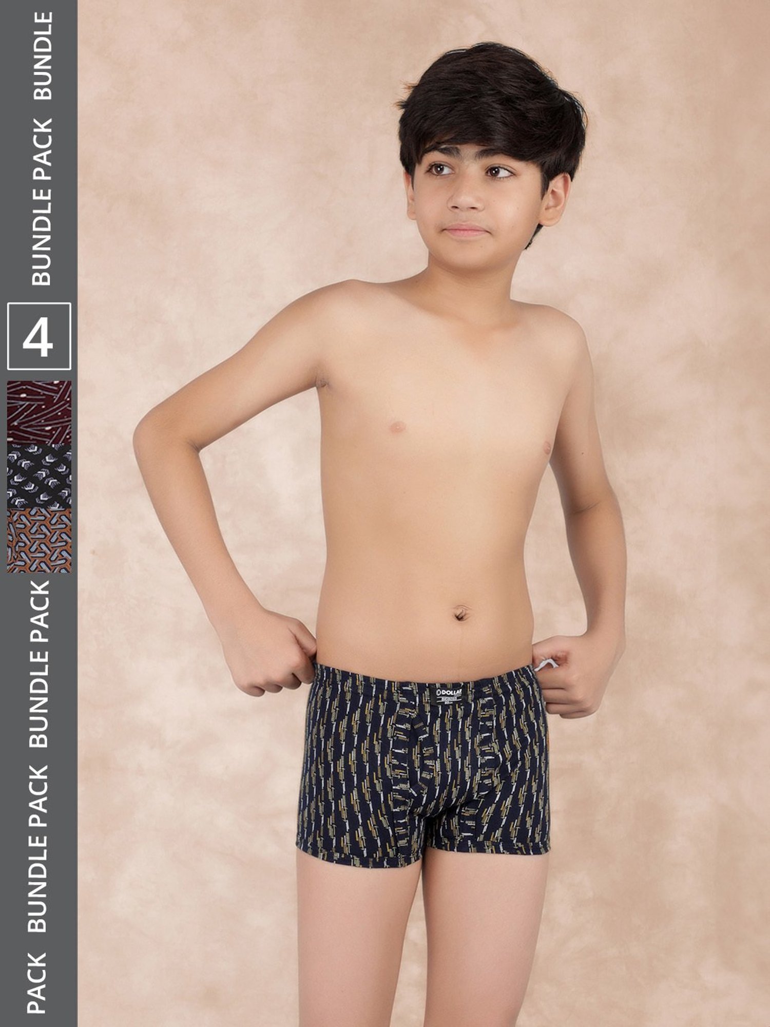 Dollar Bigboss Boys Multicolor Printed Trunks (Pack Of 4)