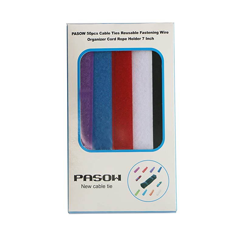 50pcs Colourful Reusable Fastening Wire Cable Ties Organizer Cord Cable Tie Rope Holder for Laptop PC TV 7 Inch MultiColour2