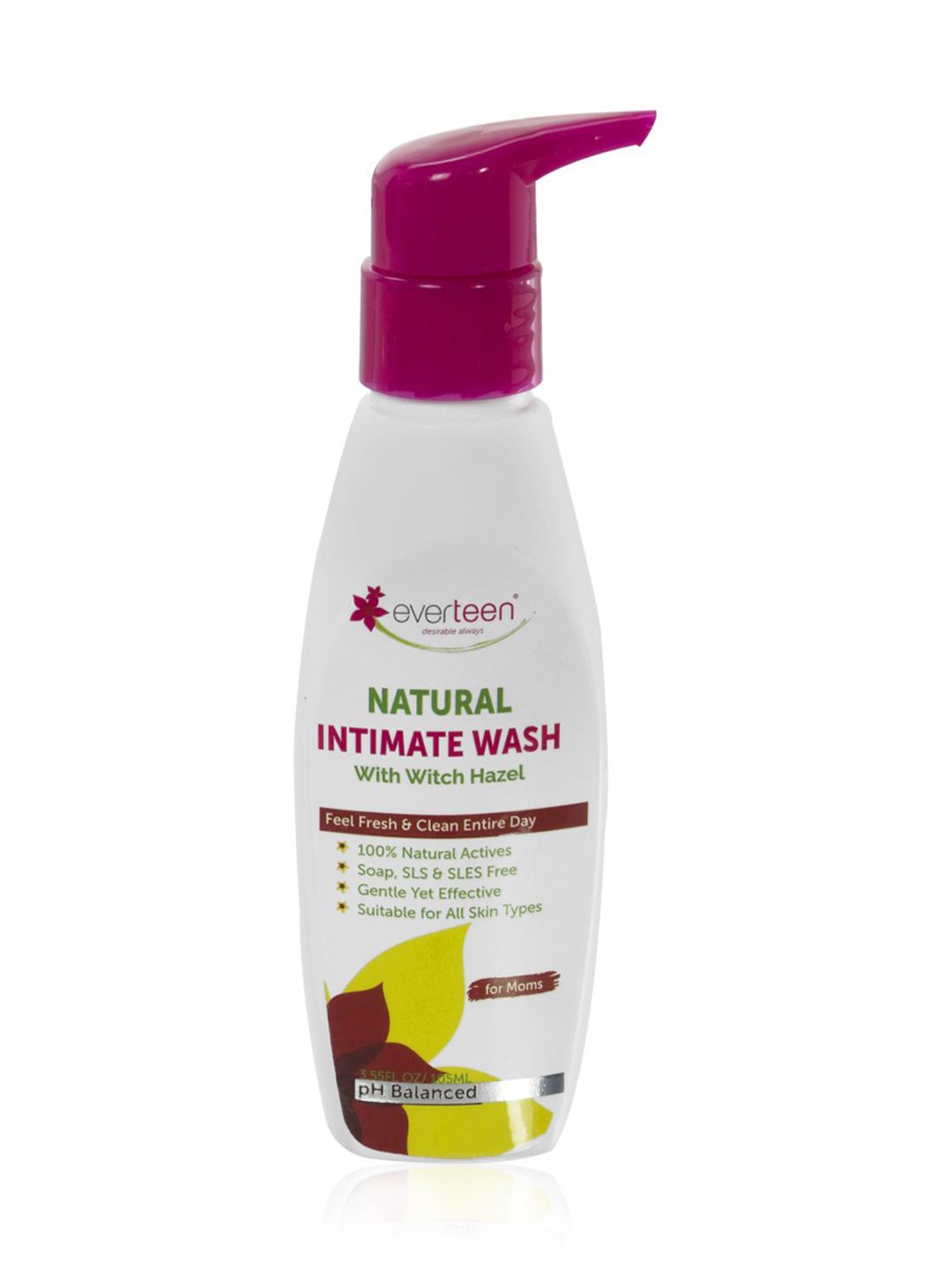 everteen Witch Hazel Natural Intimate Wash for Feminine Intimate Hygiene in Moms - 1 Pack - 105 ml