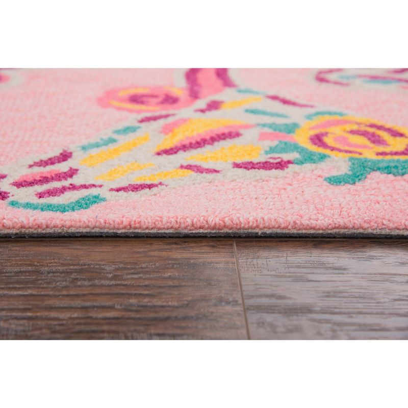 2'6"X4' Tufted Skull Accent Rug Pink - Rizzy Home