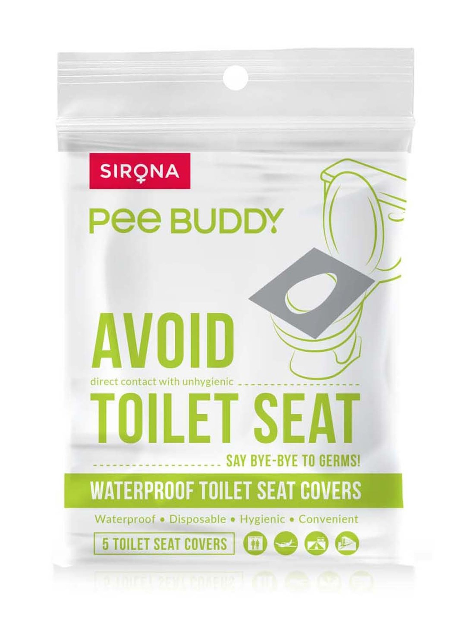 Pee Buddy Waterproof Toilet Seat Cover - 5 Pcs