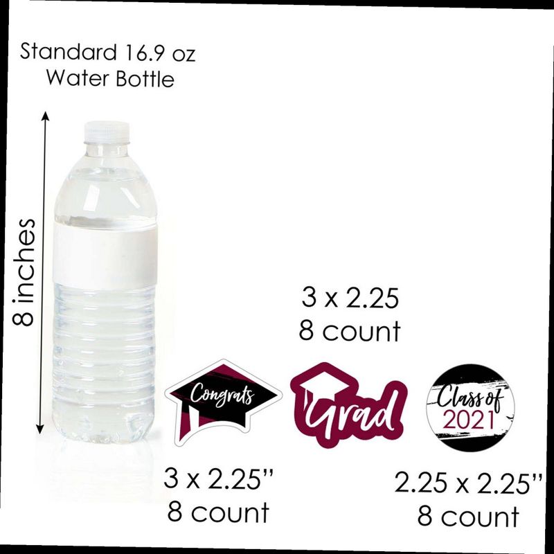 Big Dot of Happiness Maroon Grad - Best is Yet to Come - Cupcake Decor- 2021 Burgundy Grad Party Cupcake Wrappers and Treat Picks Kit - Set of 24