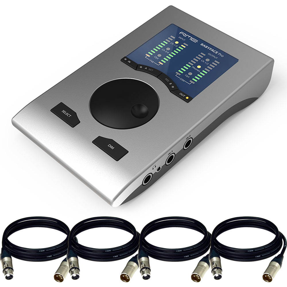 RME Babyface Pro Audio Interface  , W/ 4 XLR Cables.