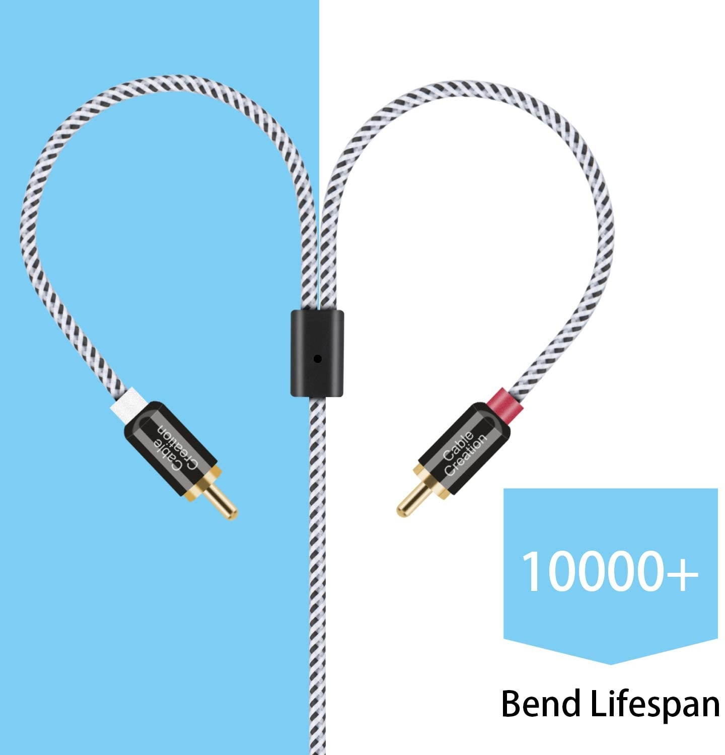 3.5mm to RCA Cable,CableCreation 20CM 3.5mm Female to 2RCA Male Stereo Audio Cable Gold Plated for TV,Smartphones, MP3, Tablets, Speakers,Home Theater,0.75FT