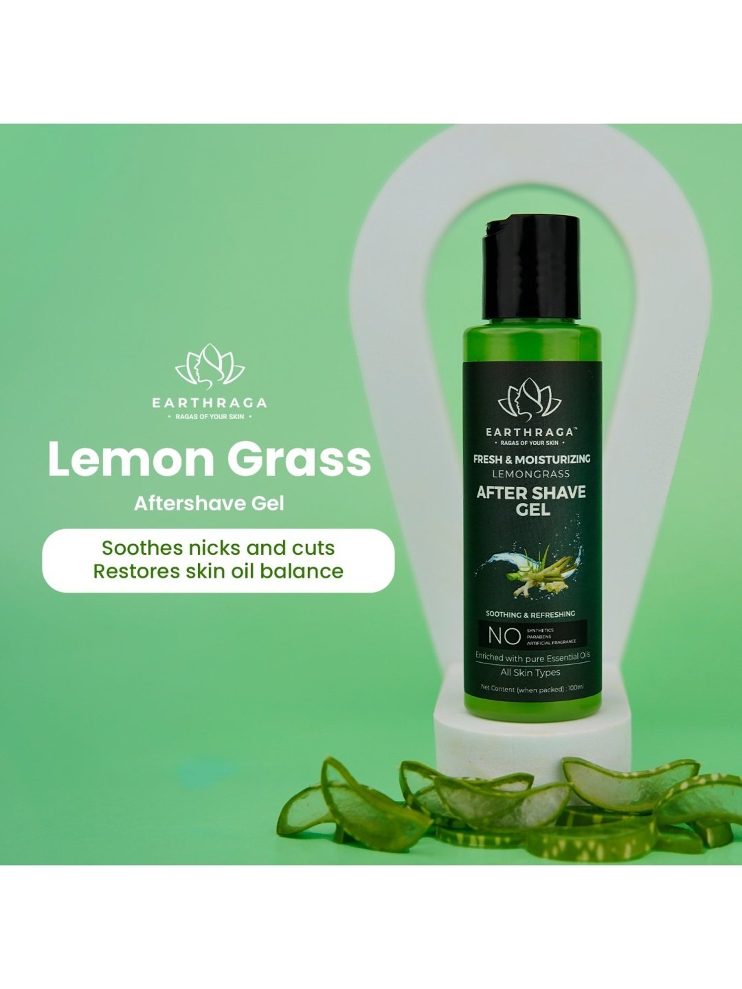 Earthraga Fresh & Moisturizing Mint Glacier After Shave Gel - 100 ml