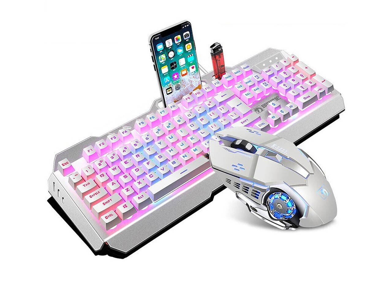 LIMEIDE K670 Gaming Keyboard and Mouse Combo,Backlit Wired Gaming Keyboard and RGB Gaming Mouse, LED 104 Keys USB Ergonomic Keyboard(Black)